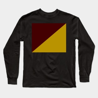 Maroon And Yellow Geometrical Long Sleeve T-Shirt